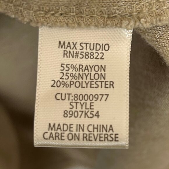 Max Studio Beige Double Knit Super Soft Sweatshirt Dress with Pockets Size Large - Picture 10 of 12